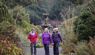 Group of ladies enjoying the Annesley Garden walk in Castlewellan Forest Park