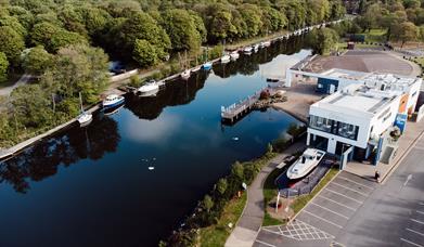 The Gateway building and Six Mile Water River
