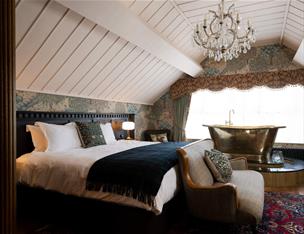 A beautifully decorated bedroom at The Old Inn