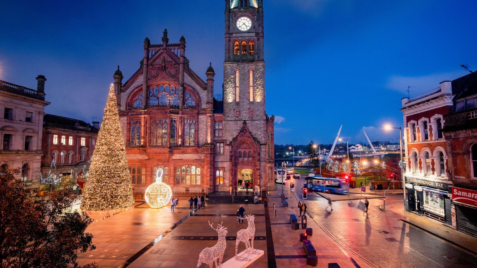 Festive scene at Ebrington Square