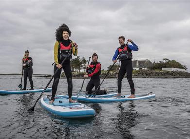 Group enjoys Stand Up Paddleboarding in Strangford Lough