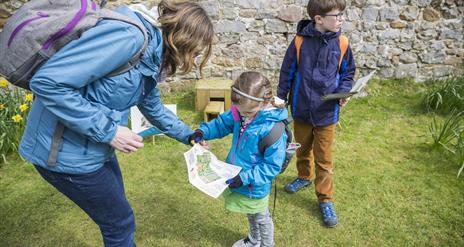 Visitors on an Easter egg trail at Castle Ward