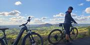 American tourists enjoying Slieve Gullion scenery on our powerful Cube - Bosch motor electric bikes