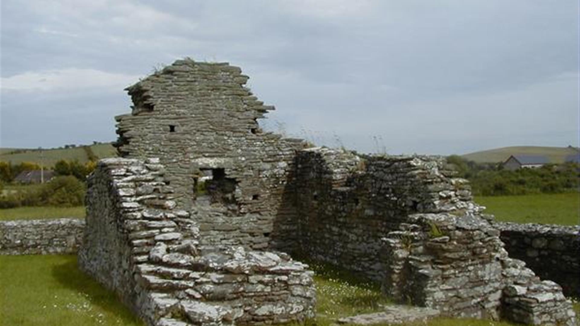 a photograph of some brick ruins