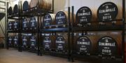 Photo of the Echlinville whiskey barrels in storage