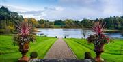 A view of the lake from outside the manor house at Blessingbourne