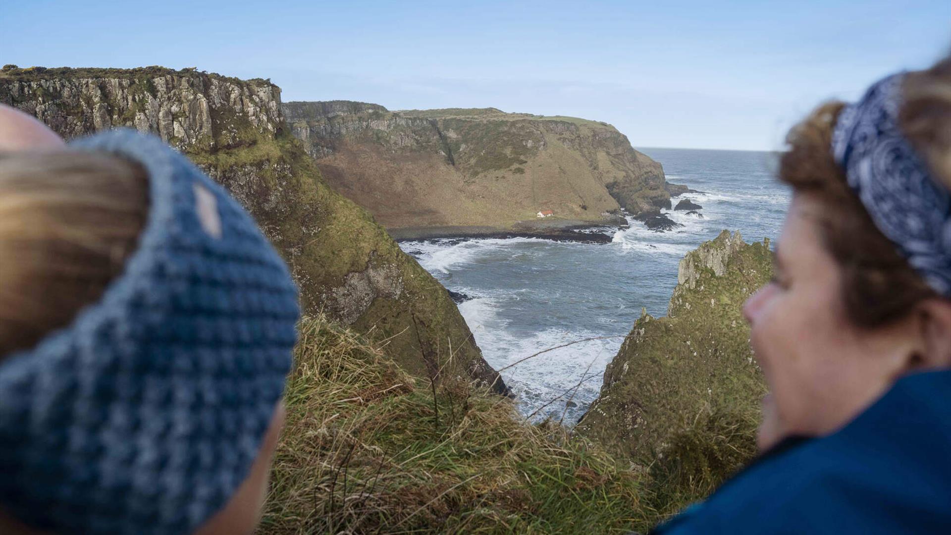 Eimear from Away A Wee Walk admires the views from the causeway cliff path Eimear from Away A Wee Walk admires the views from the causeway cliff path