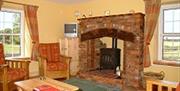 a photo of a fireplace in a living room