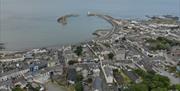 Ariel view of Donaghadee harbour and surrounding area
