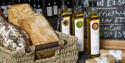 A selection of bread and olive oil