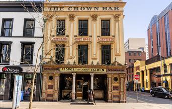 exterior view of the Crown Liquor saloon
