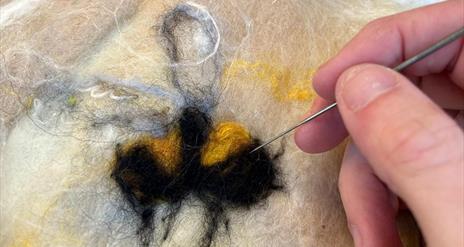 Felting Pictures with Bees in the Walled Garden