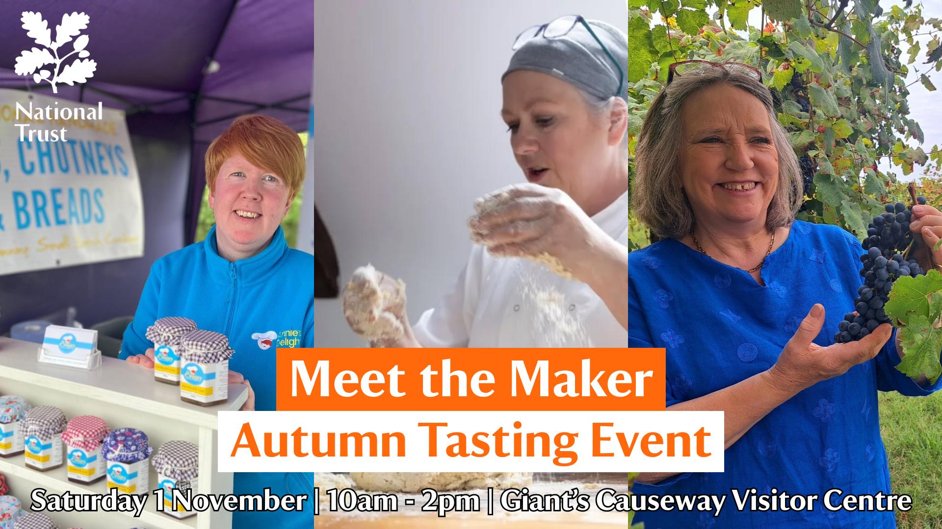 Ann-Marie Collins from Annie's Delights, Sian McCann from Wild Fuschia Bakehouse and Susie Hamilton-Stubber from Burren Balsamics. Orange and white t Ann-Marie Collins from Annie's Delights, Sian McCann from Wild Fuschia Bakehouse and Susie Hamilton-Stubber from Burren Balsamics. Orange and white t