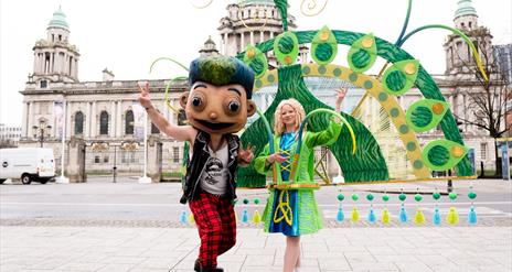 Performers from Beat Carnival help to launch Belfast City Council's St Patrick's Celebrations 2023