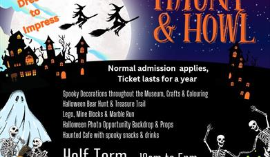 advert, colour, of the Halloween event at the Radar Museum over the October half-term 2025