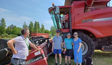 Climb into a combine at open farm Sunday at Deepdale Farm