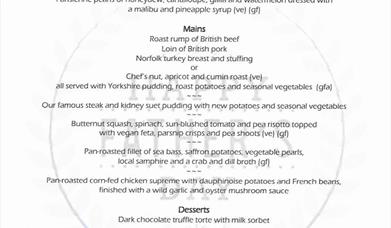 Fathers Day Menu
