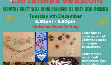 Cromer Craft Club flyer 9th December 6.30pm Grey Seal Coffee Shop Cromer