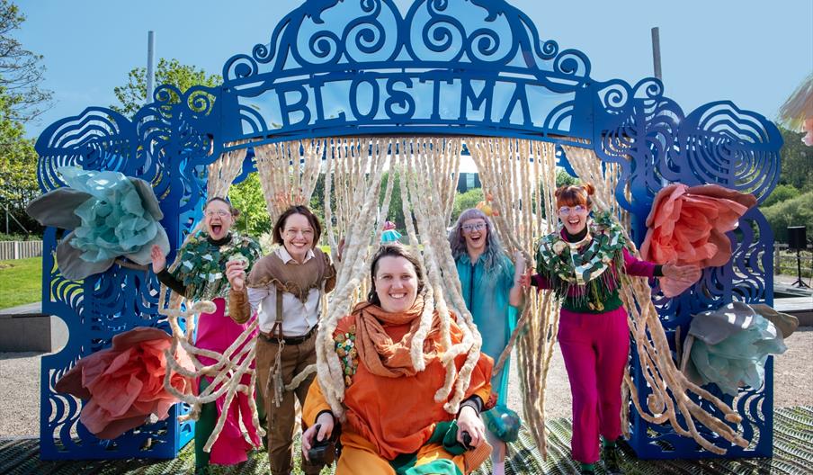 The cast of Frozen Light theatre dressed in costumes for their performance of 'A Night Out in Nature'