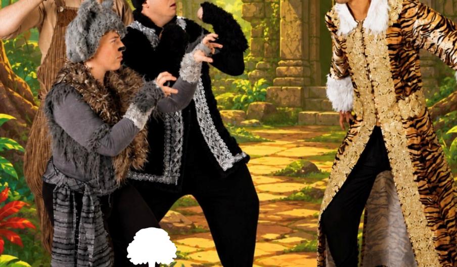 Jungle Book characters performing on stage at Fairhaven during a live family event
