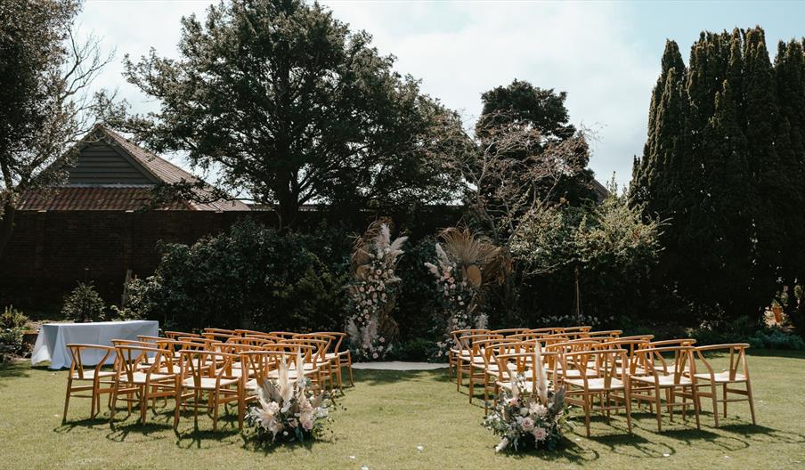 Titchwell Manor Norfolk garden ceremony