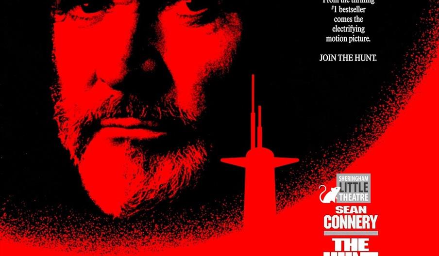 poster, colour, promoting a screening of the film The Hunt for Red October at Sheringham Little Theatre
