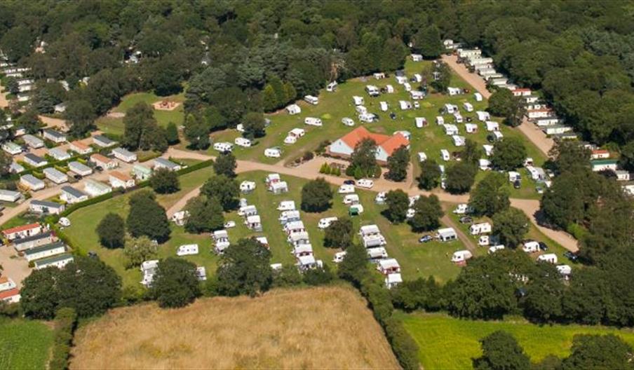 Ariel view of Woodlands Caravan Park