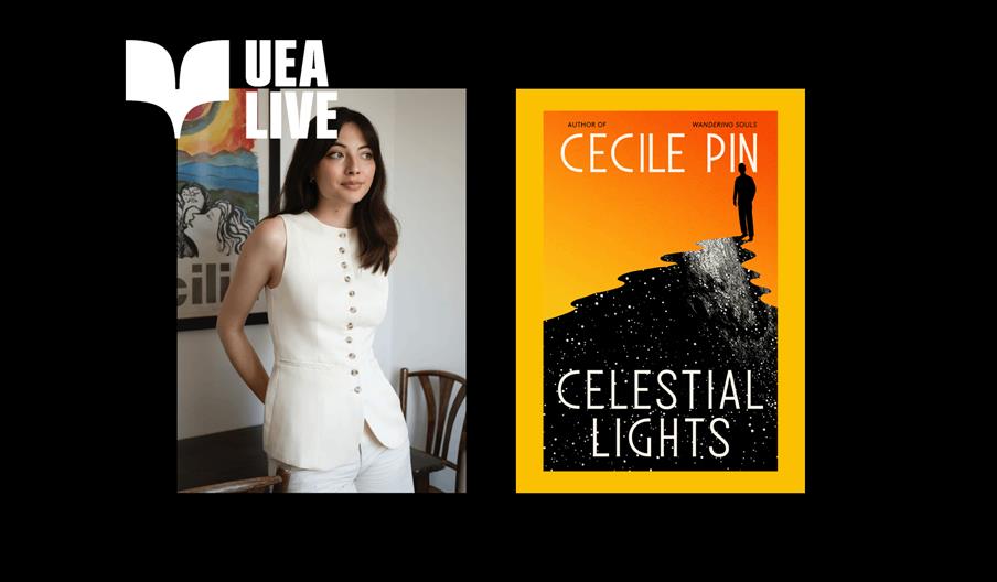 Cecile Pin and book cover 'Celestial Lights'
