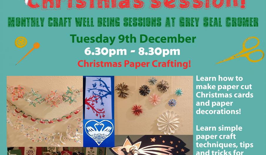 Cromer Craft Club flyer 9th December 6.30pm Grey Seal Coffee Shop Cromer