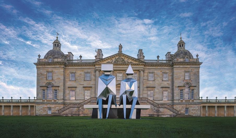 Lynn Chadwick sculpture outside historic Houghton Hall in Norfolk