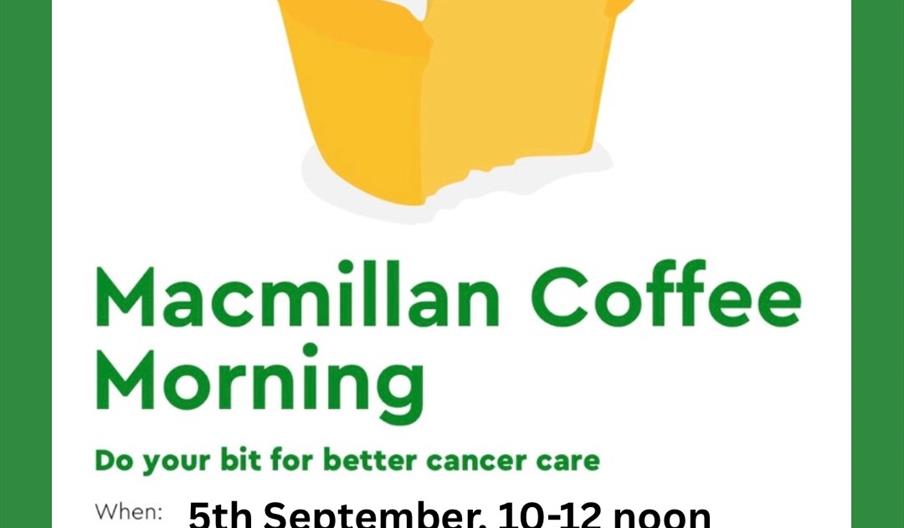 Green and white themed poster showing a cupcake and the details of the event.