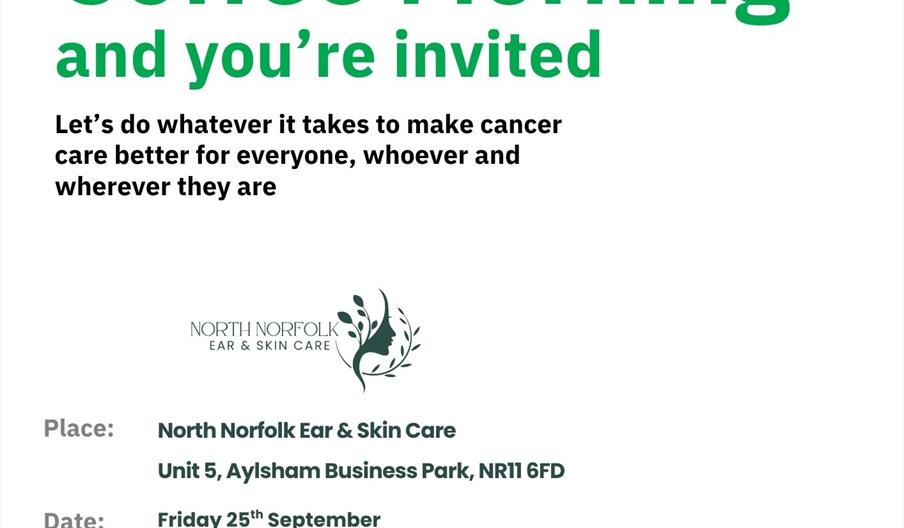 Macmillan coffee morning poster 25th september 9.30 till 12.30