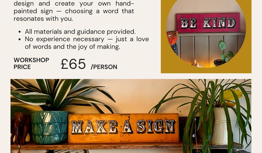 creative course making a sign workshop