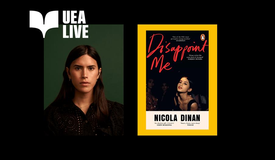 Nicola Dinan and book cover 'Disappoint Me'