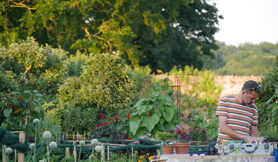 Martin Noble-James in the Walled Garden at sunset.