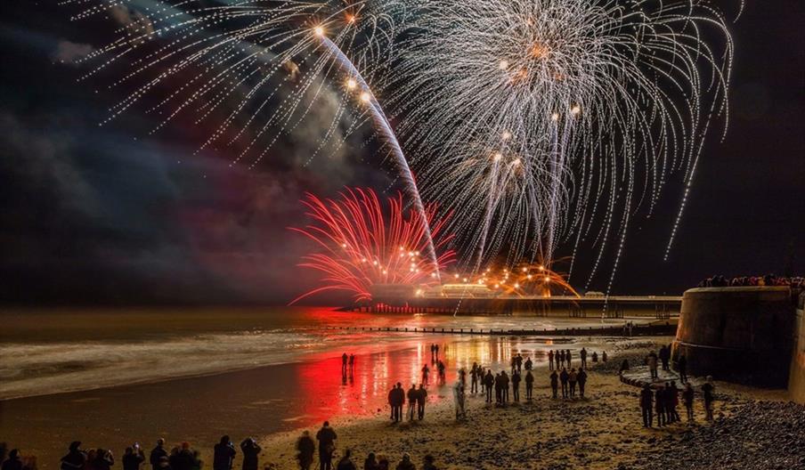 fireworks on cromer beach