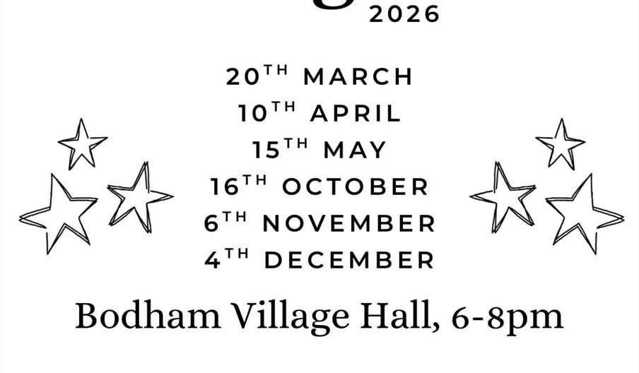 Black and white poster showing the event details