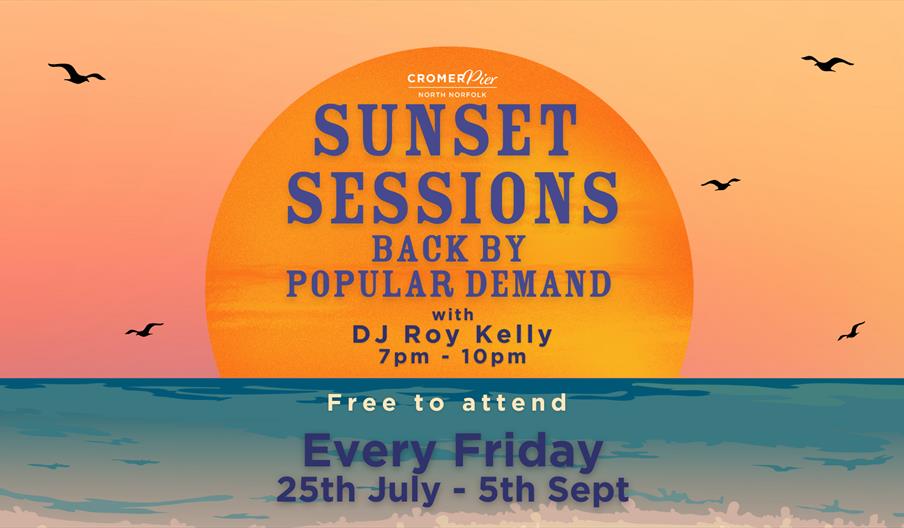 A vibrant sunset over a serene landscape, promoting the return of popular sunset sessions for enjoyment.