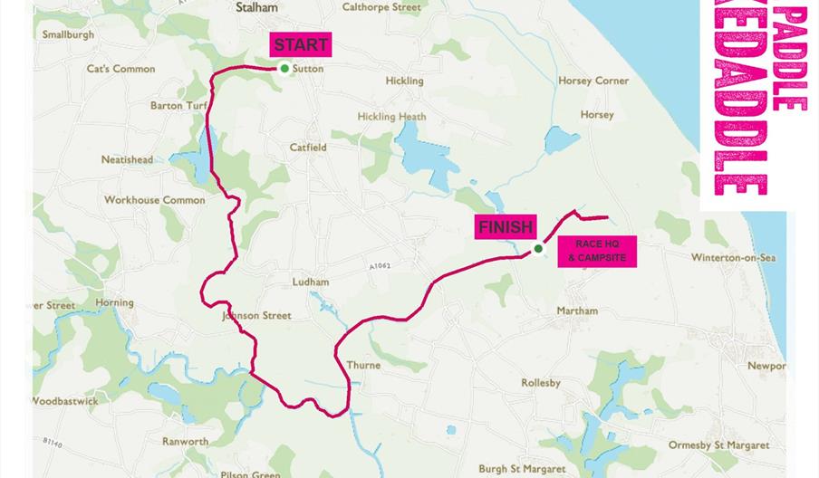 The route of the Paddle Skedaddle