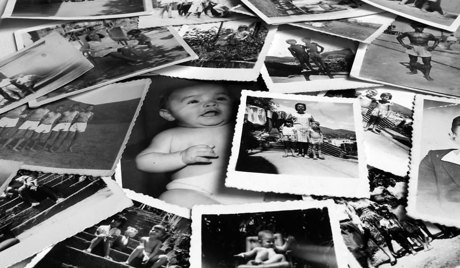 a collage of black and white photos