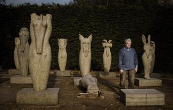 British Sculptor Stephen Cox who exhibits at Houghton Hall, Norfolk in 2025