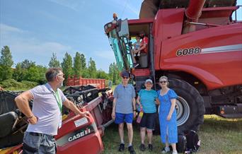 Climb into a combine at open farm Sunday at Deepdale Farm