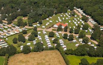 Ariel view of Woodlands Caravan Park