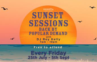 A vibrant sunset over a serene landscape, promoting the return of popular sunset sessions for enjoyment.