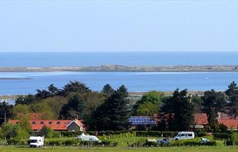 Views of Brancaster Staithe Harbour and Scolt Head Island over Deepdale Camping & Rooms