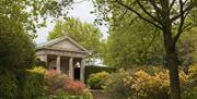 View of the Doric Temple in the gardens of Blickling Estate, Norfolk.