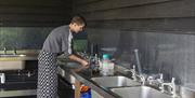 One of the washing up areas at Deepdale Camping & Rooms