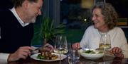 Happy times and relaxed diners at Titchwell Manor's restaurant open to non-resident diners