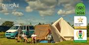 Campervan and bell tent at Deepdale Camping & Rooms on the beautiful North Norfolk Coast
