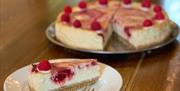 Raspberry & white chocolate cheesecake